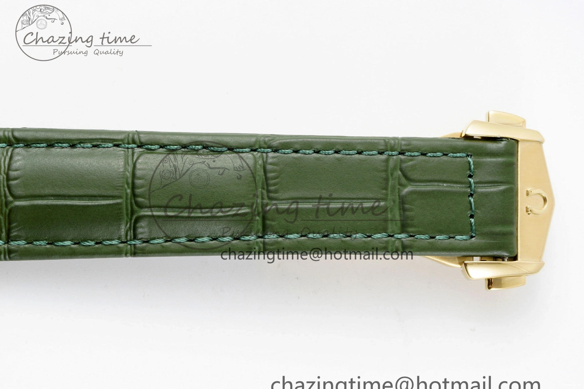 0404 Speedmaster Moonwatch in Moonshine Gold YG RMF Best Edition Green Dial on Green Leather Strap Manual Chrono EasyCare 7832
